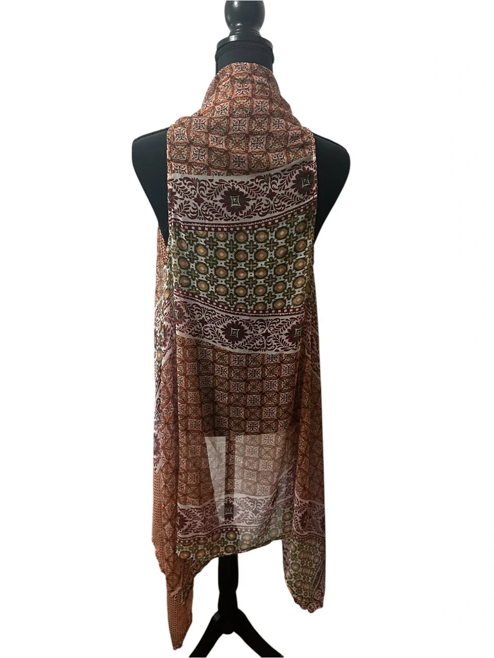 Chloe + Isabel Brown & Rust Paisley Lightweight Vest